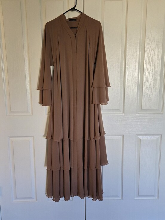 Dresses & Skirts - Three Tiered Open Cardigan Abaya With Belt Kaftan Women Maxi Dress